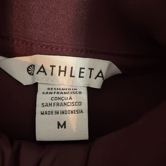 NWT Athleta Cozy Sherpa Snap Sweatshirt Oversized Burgundy Wine Purple M - Picture 5 of 7